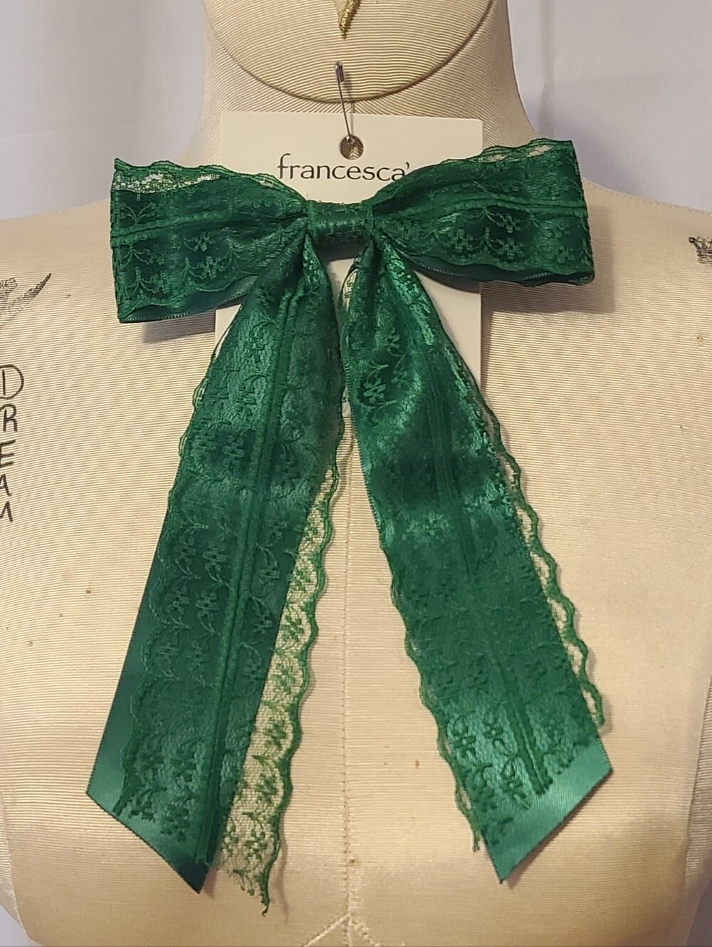 Hair Clip Bow Francesca's Green NWT